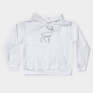 Deer Line Art Kids Hoodie